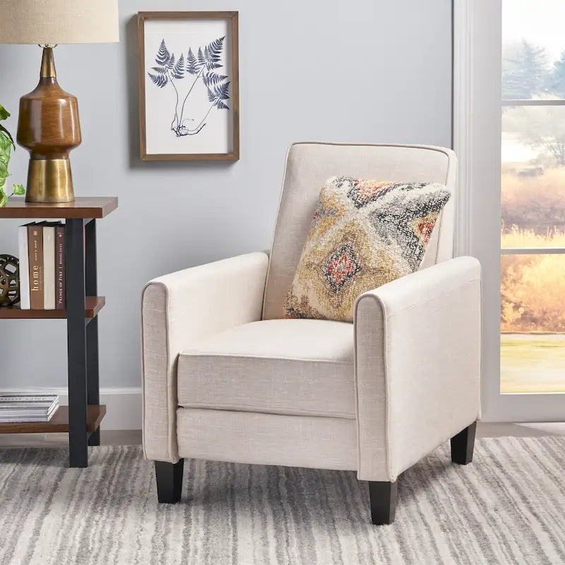 Fauteuil inclinable contemporain en tissu avec pieds fuselés