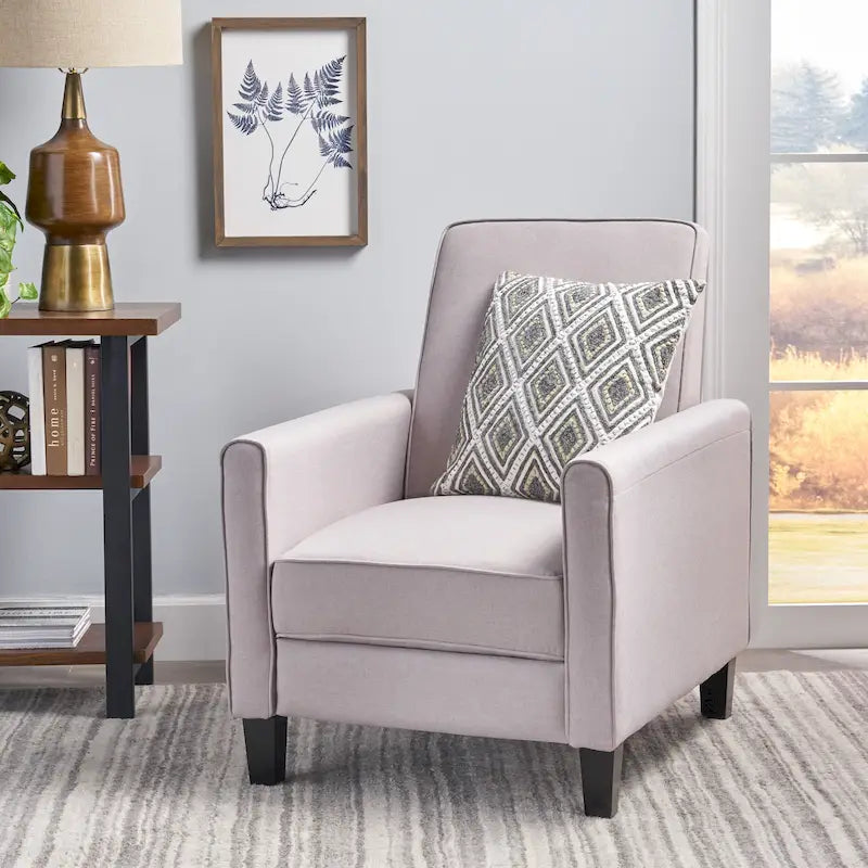 Fauteuil inclinable contemporain en tissu avec pieds fuselés