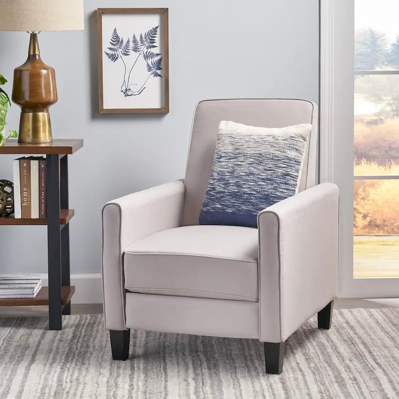 Fauteuil inclinable contemporain en tissu avec pieds fuselés