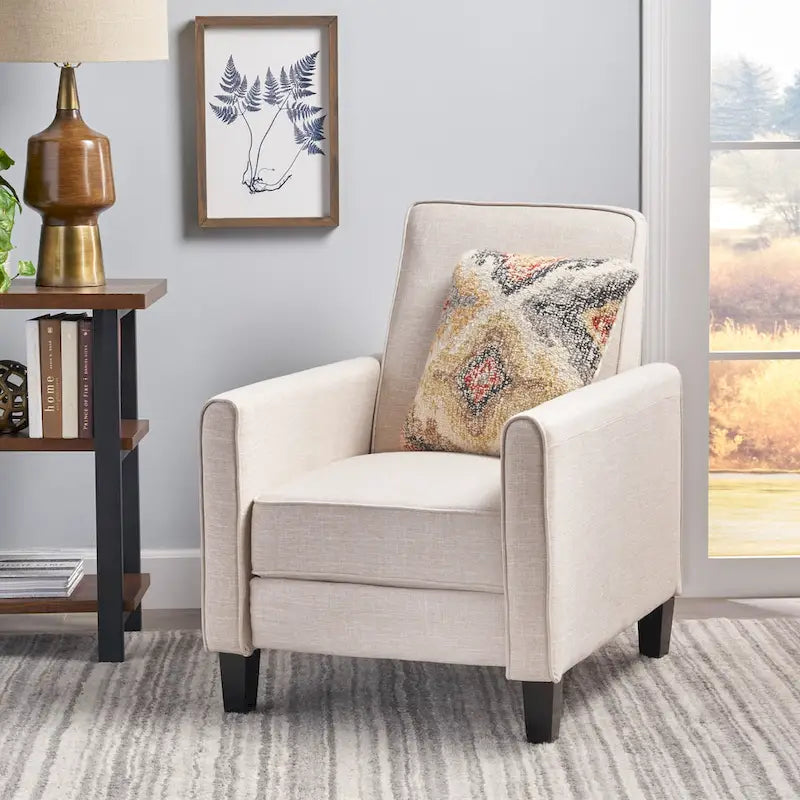 Fauteuil inclinable contemporain en tissu avec pieds fuselés
