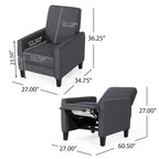 Fauteuil inclinable contemporain en tissu avec pieds fuselés