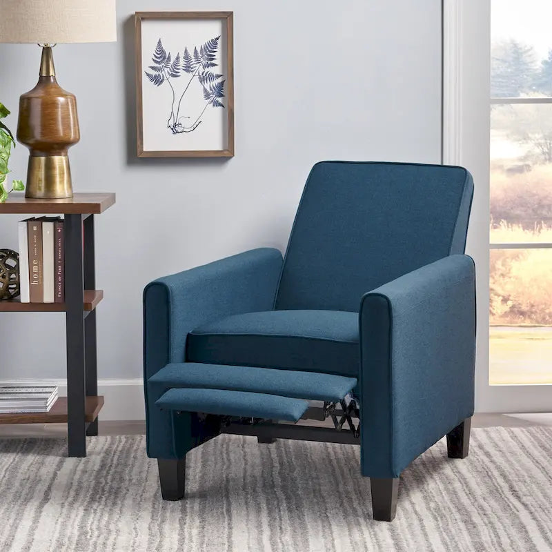 Fauteuil inclinable contemporain en tissu avec pieds fuselés