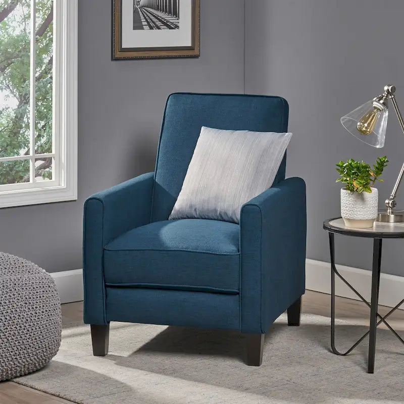 Fauteuil inclinable contemporain en tissu avec pieds fuselés