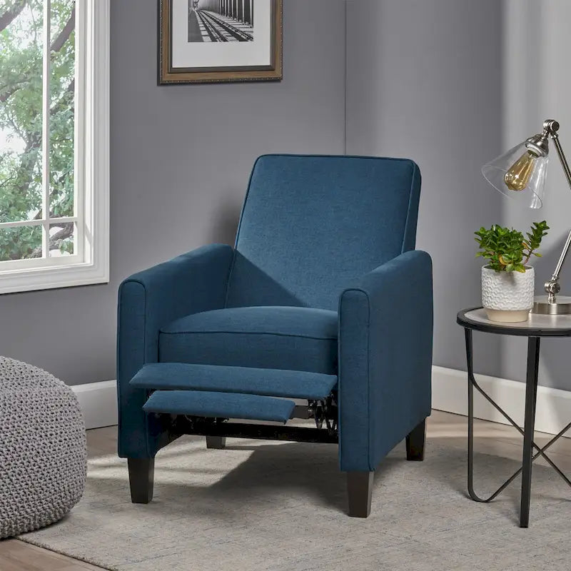 Fauteuil inclinable contemporain en tissu avec pieds fuselés