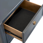 Table de chevet en bois d'hévéa massif avec ports de charge USB-A et USB-C, 2 tiroirs