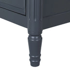 Table de chevet en bois d'hévéa massif avec ports de charge USB-A et USB-C, 2 tiroirs