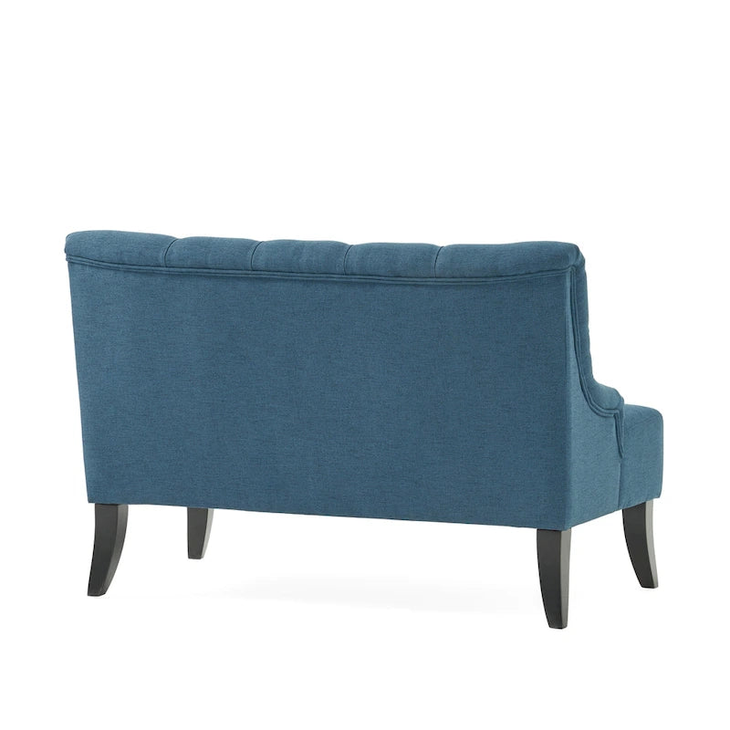 Petite causeuse en tissu mélangé polyester avec pieds en bois, 6 options de couleur
