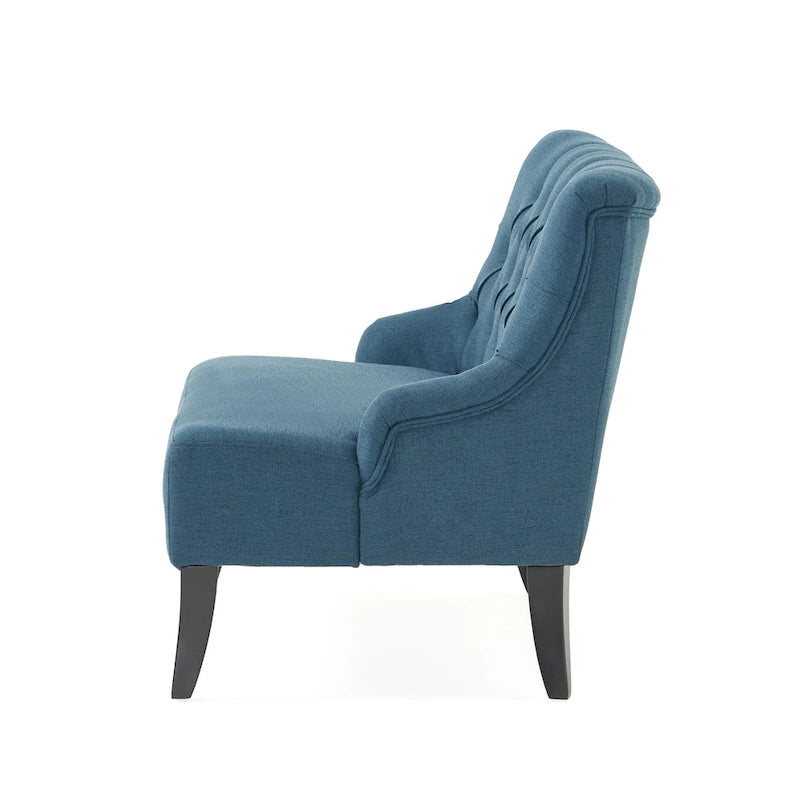 Petite causeuse en tissu mélangé polyester avec pieds en bois, 6 options de couleur