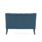 Petite causeuse en tissu mélangé polyester avec pieds en bois, 6 options de couleur