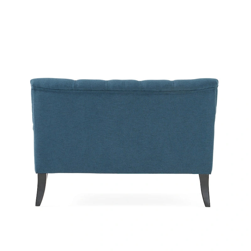 Petite causeuse en tissu mélangé polyester avec pieds en bois, 6 options de couleur