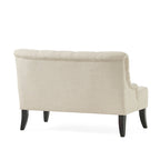 Petite causeuse en tissu mélangé polyester avec pieds en bois, 6 options de couleur