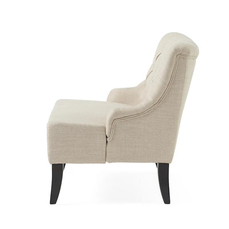 Petite causeuse en tissu mélangé polyester avec pieds en bois, 6 options de couleur