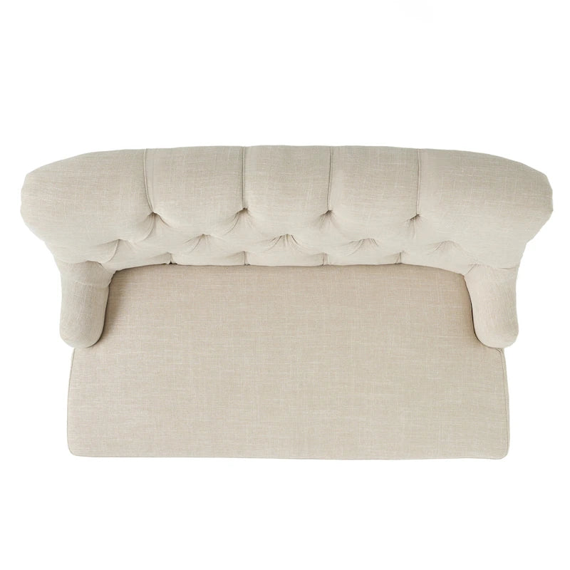Petite causeuse en tissu mélangé polyester avec pieds en bois, 6 options de couleur