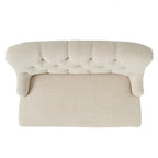 Petite causeuse en tissu mélangé polyester avec pieds en bois, 6 options de couleur