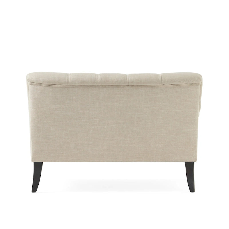 Petite causeuse en tissu mélangé polyester avec pieds en bois, 6 options de couleur