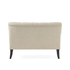 Petite causeuse en tissu mélangé polyester avec pieds en bois, 6 options de couleur