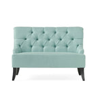 Petite causeuse en tissu mélangé polyester avec pieds en bois, 6 options de couleur