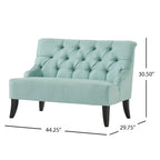 Petite causeuse en tissu mélangé polyester avec pieds en bois, 6 options de couleur