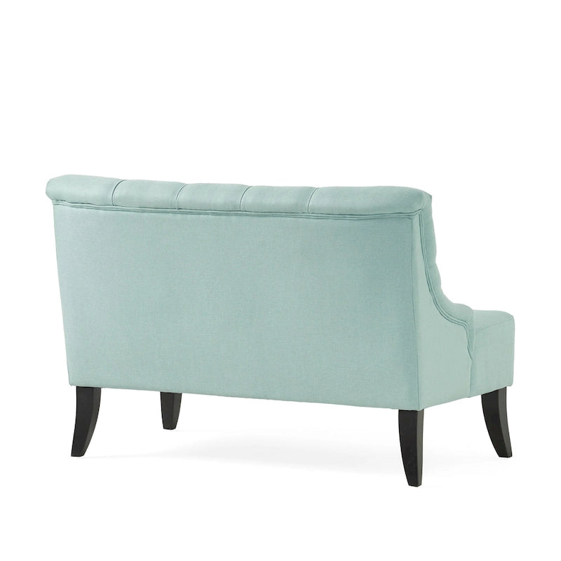 Petite causeuse en tissu mélangé polyester avec pieds en bois, 6 options de couleur