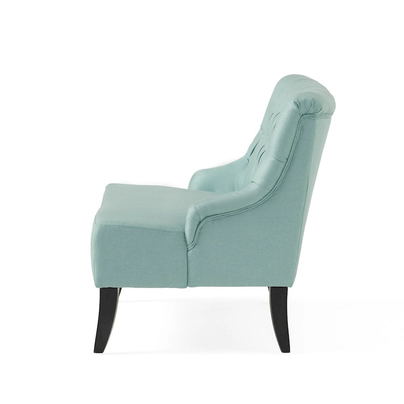 Petite causeuse en tissu mélangé polyester avec pieds en bois, 6 options de couleur