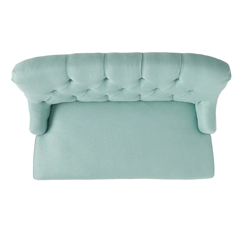 Petite causeuse en tissu mélangé polyester avec pieds en bois, 6 options de couleur