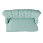 Petite causeuse en tissu mélangé polyester avec pieds en bois, 6 options de couleur