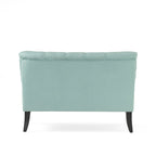 Petite causeuse en tissu mélangé polyester avec pieds en bois, 6 options de couleur