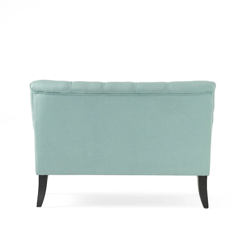 Petite causeuse en tissu mélangé polyester avec pieds en bois, 6 options de couleur