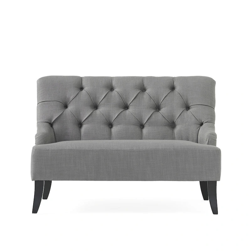 Petite causeuse en tissu mélangé polyester avec pieds en bois, 6 options de couleur