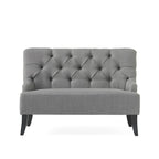 Petite causeuse en tissu mélangé polyester avec pieds en bois, 6 options de couleur