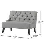 Petite causeuse en tissu mélangé polyester avec pieds en bois, 6 options de couleur
