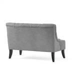Petite causeuse en tissu mélangé polyester avec pieds en bois, 6 options de couleur