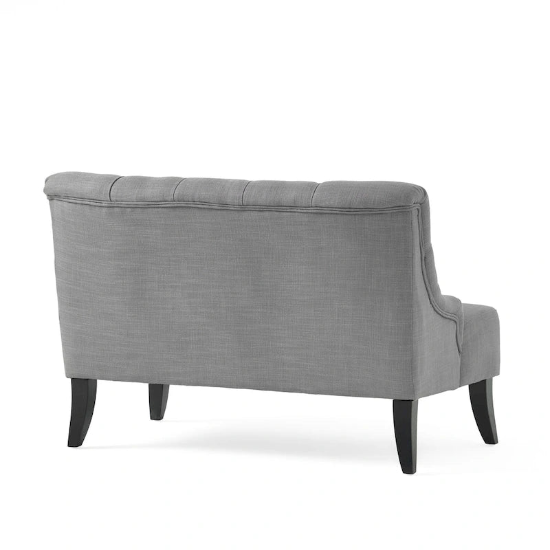 Petite causeuse en tissu mélangé polyester avec pieds en bois, 6 options de couleur