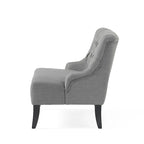 Petite causeuse en tissu mélangé polyester avec pieds en bois, 6 options de couleur