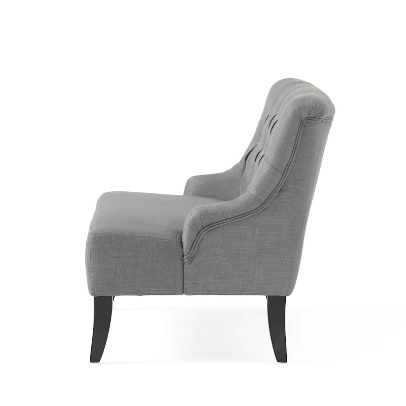 Petite causeuse en tissu mélangé polyester avec pieds en bois, 6 options de couleur