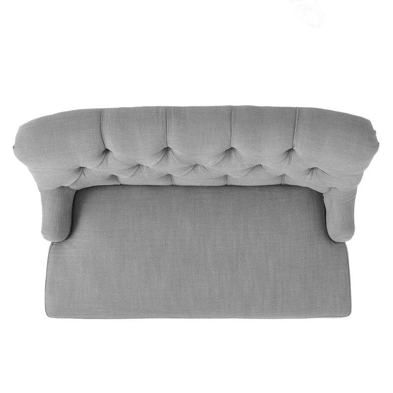 Petite causeuse en tissu mélangé polyester avec pieds en bois, 6 options de couleur