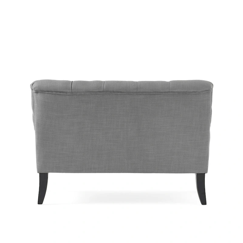 Petite causeuse en tissu mélangé polyester avec pieds en bois, 6 options de couleur