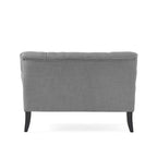 Petite causeuse en tissu mélangé polyester avec pieds en bois, 6 options de couleur