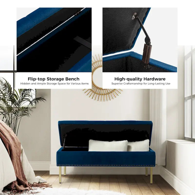 Pouf de table basse capitonné en cuir végétalien intégral avec pieds en bois
