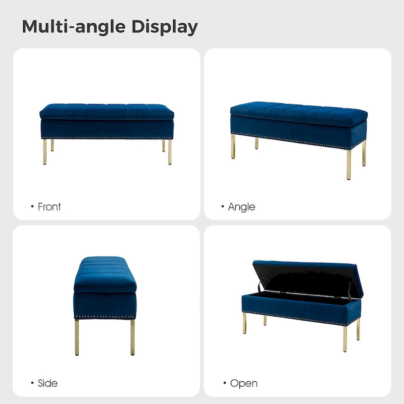 Pouf de table basse capitonné en cuir végétalien intégral avec pieds en bois