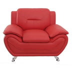 Fauteuil Club Rembourré en Similicuir avec Accoudoirs Coussins