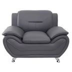 Fauteuil Club Rembourré en Similicuir avec Accoudoirs Coussins