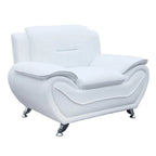 Fauteuil Club Rembourré en Similicuir avec Accoudoirs Coussins