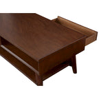 Table basse moderne du milieu du siècle avec 1 tiroir et étagère ouverte, 4 finitions au choix