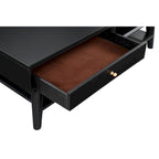 Table basse moderne du milieu du siècle avec 1 tiroir et étagère ouverte, 4 finitions au choix