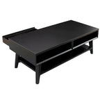 Table basse moderne du milieu du siècle avec 1 tiroir et étagère ouverte, 4 finitions au choix