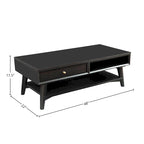 Table basse moderne du milieu du siècle avec 1 tiroir et étagère ouverte, 4 finitions au choix