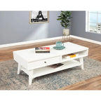 Table basse moderne du milieu du siècle avec 1 tiroir et étagère ouverte, 4 finitions au choix