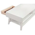 Table basse moderne du milieu du siècle avec 1 tiroir et étagère ouverte, 4 finitions au choix