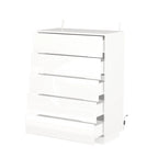 Commode haute brillance à 5 tiroirs avec éclairage LED